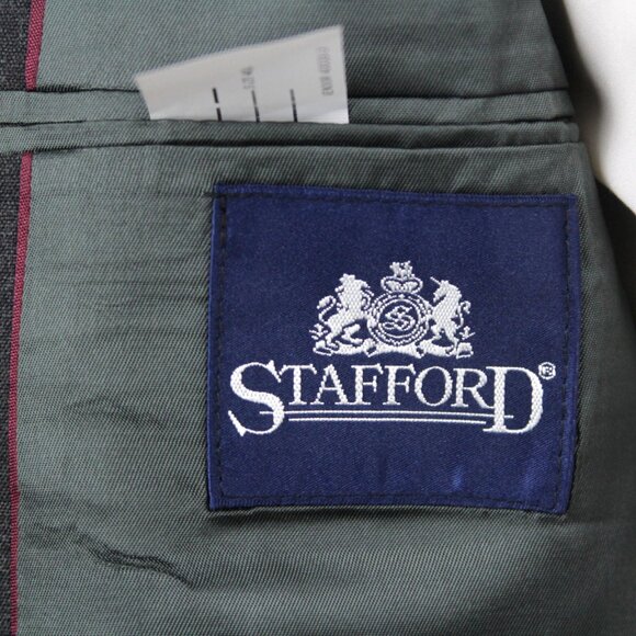 Stafford Mens 2-pc Suit‎ Blazer Jacket 40L Pants Size 30Wx31L Grey Solid E081155 - Picture 15 of 15